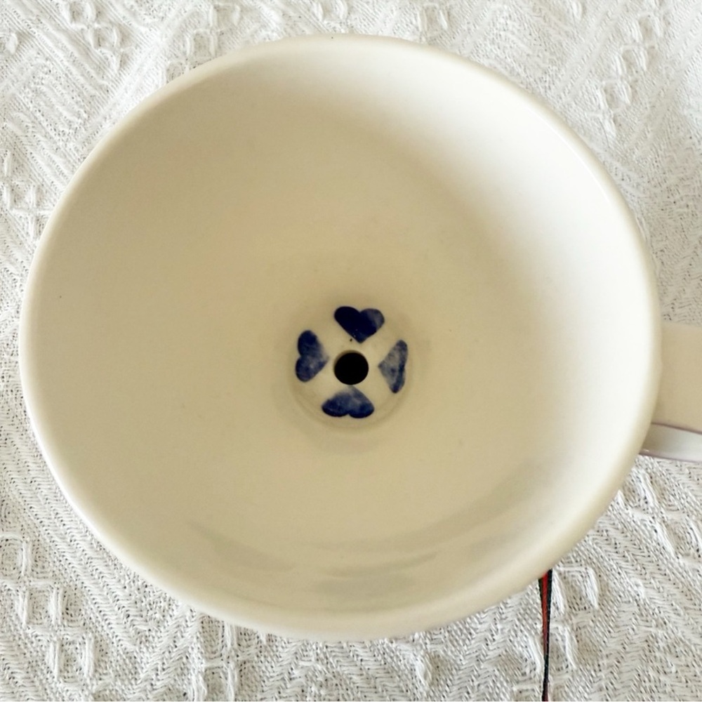 NWT Anthropologie Slow Drip Coffee Pour Over Mug Floral Heart Stoneware - Picture 7 of 7